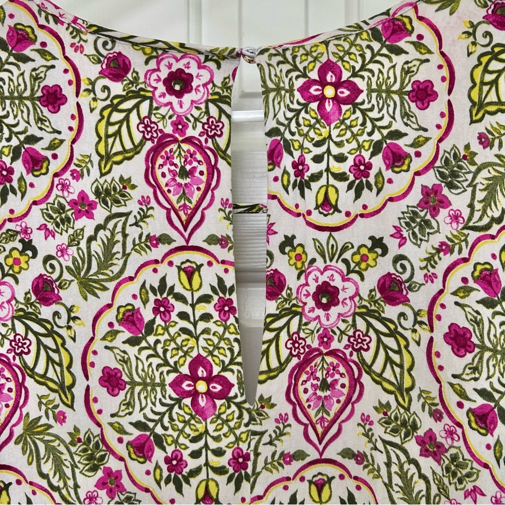 Torrid Pink Floral Keyhole Neckline Challis Skater Dress Size 4X - Picture 9 of 16